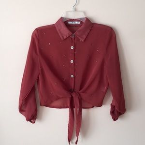 Chiffon Cropped Blouse